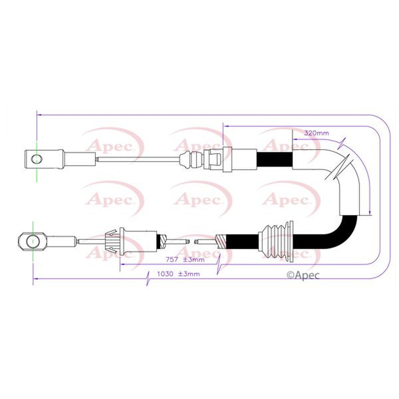 Apec Handbrake Cable Front CAB1593