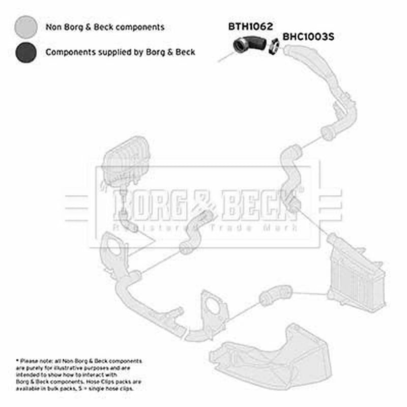 Borg & Beck Air Filter Intake Hose AEM (Ethylene Acrylate Rubber BTH1062