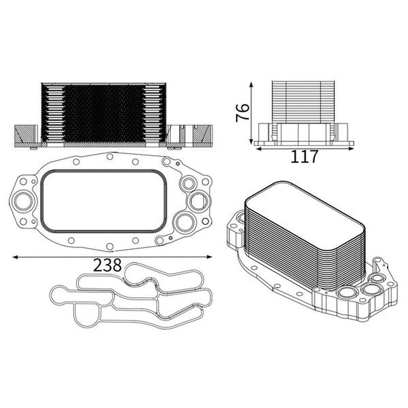 Mahle Engine Oil Cooler CLC 253 001S