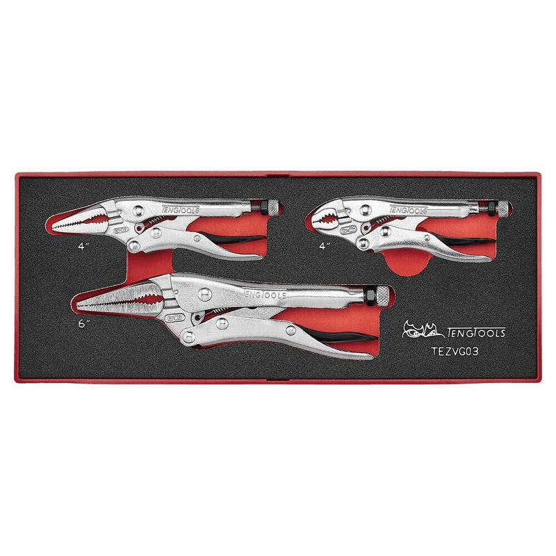 Teng Tools Pliers Set FOAMX2 3 Pieces Self-Locking