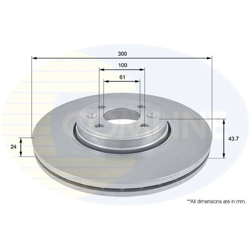 Comline 2 x Front Brake Discs ADC1556V