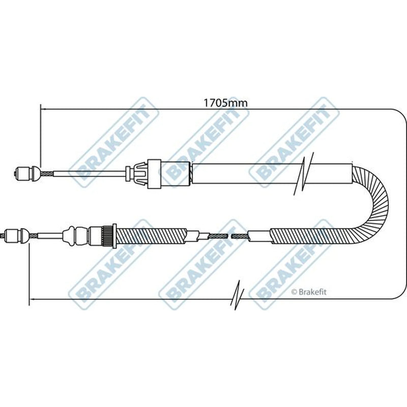 Apec Handbrake Cable Left Rear BBC3331