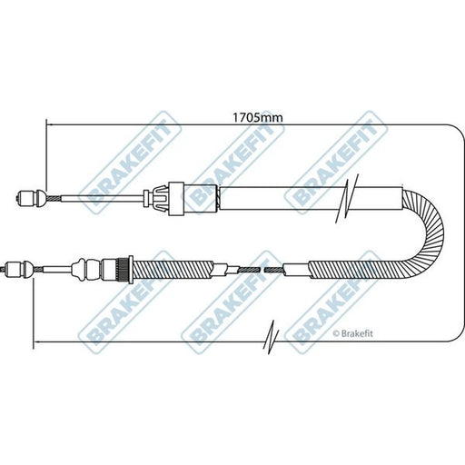 Apec Handbrake Cable Left Rear BBC3331