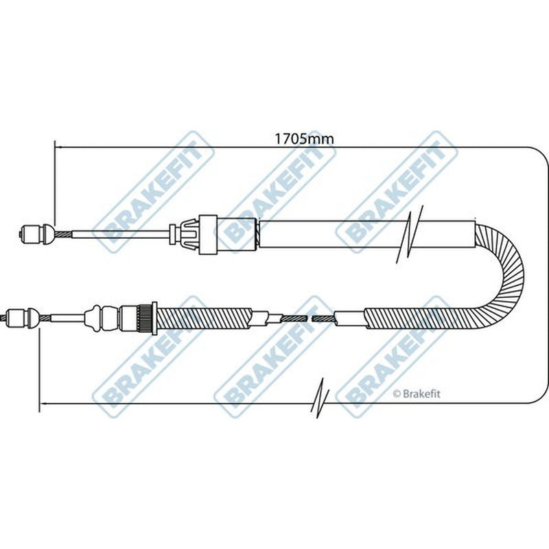 Apec Handbrake Cable Left Rear BBC3331