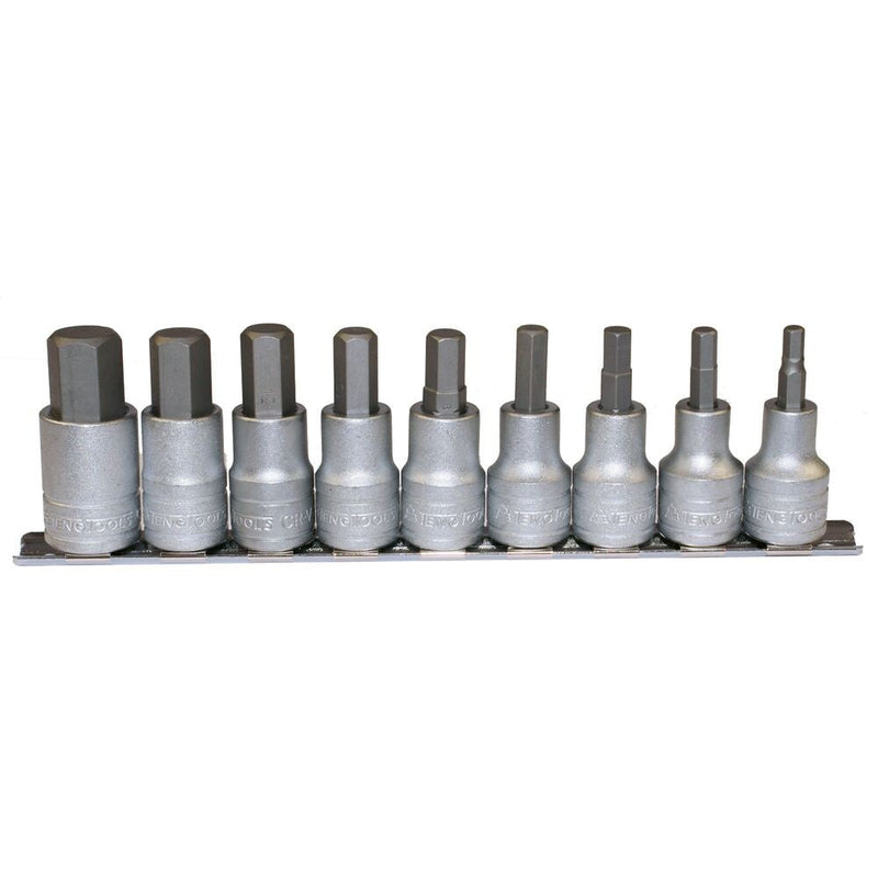 Teng Tools Socket Set 1/2" Hex Bit 9 Pieces