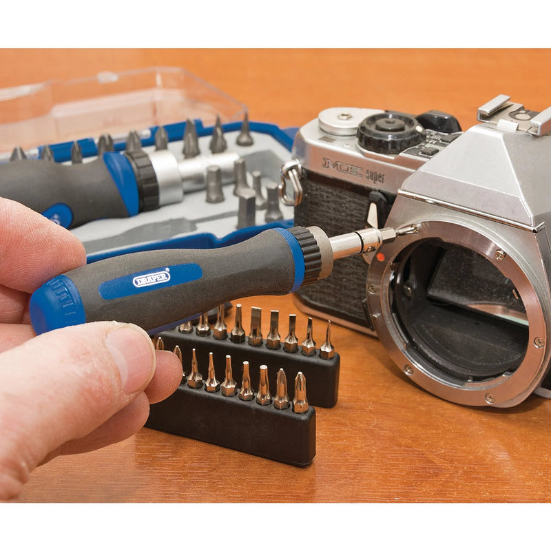 Draper Ratchet Screwdriver and Bit Set 42 Piece