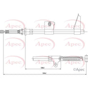 Apec Handbrake Cable Left Rear CAB1563