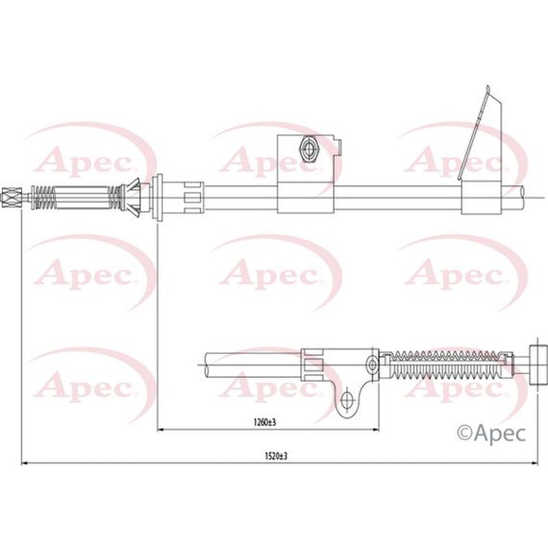 Apec Handbrake Cable Left Rear CAB1563