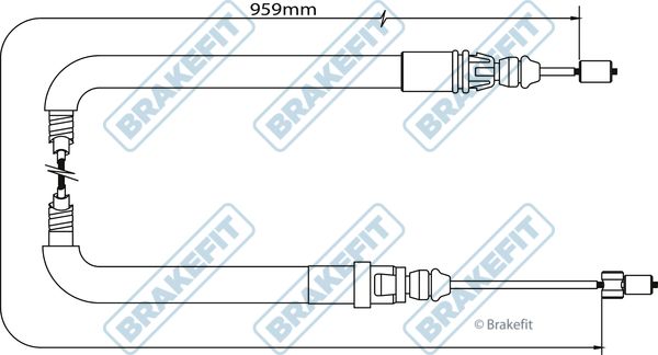 Apec Handbrake Cable Right Rear fits Citroën C4 Picasso I 2006-2013 1.6 1.8 2.0