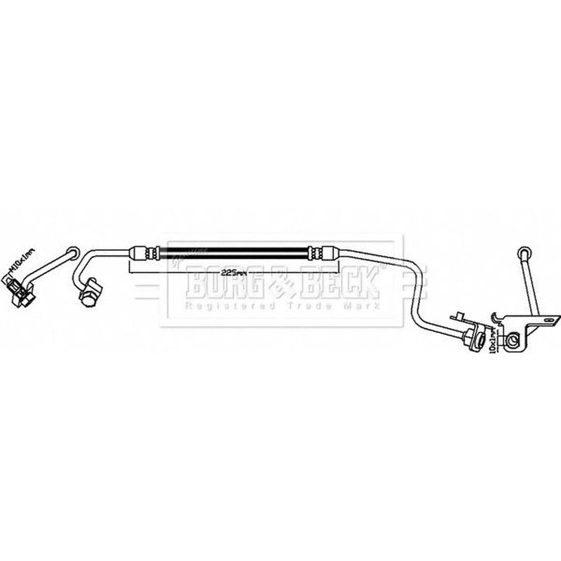 Borg & Beck Brake Hydraulic Hose Line Rear Left BBH8634