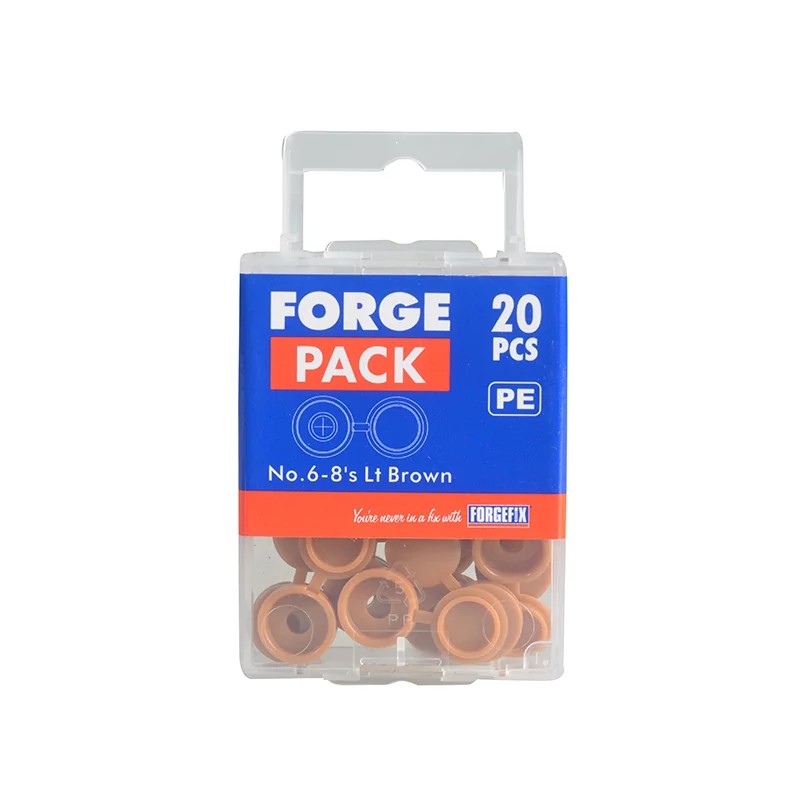 ForgeFix Hinged Cover Cap Light Brown No. 6-8 ForgePack 20 - FPHCC4