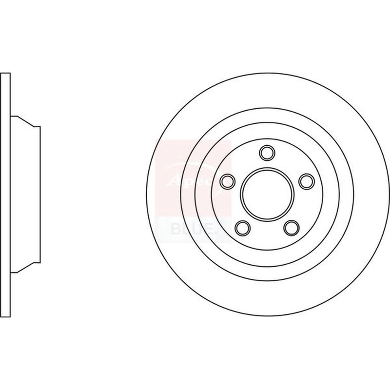 Apec 2 x Solid Rear Brake Discs SDK6830