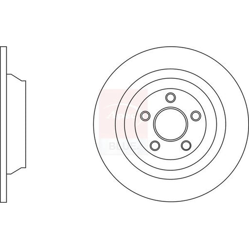 Apec 2 x Solid Rear Brake Discs SDK6830