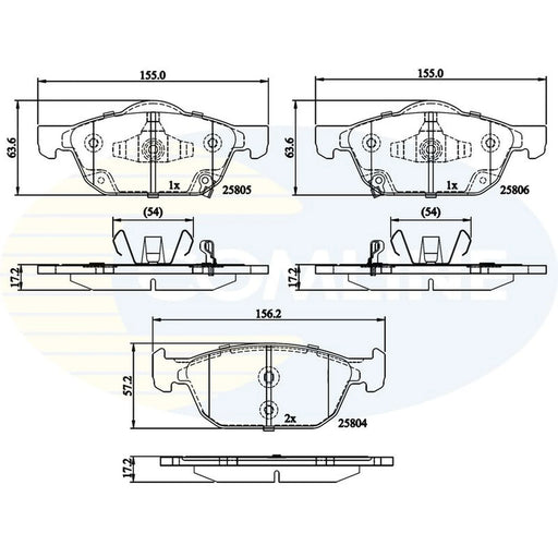 Comline 4 x Front Brake Pad Set CBP32284