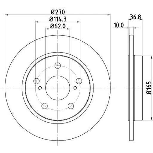 DON 2 x Solid Rear Brake Discs PCD11062