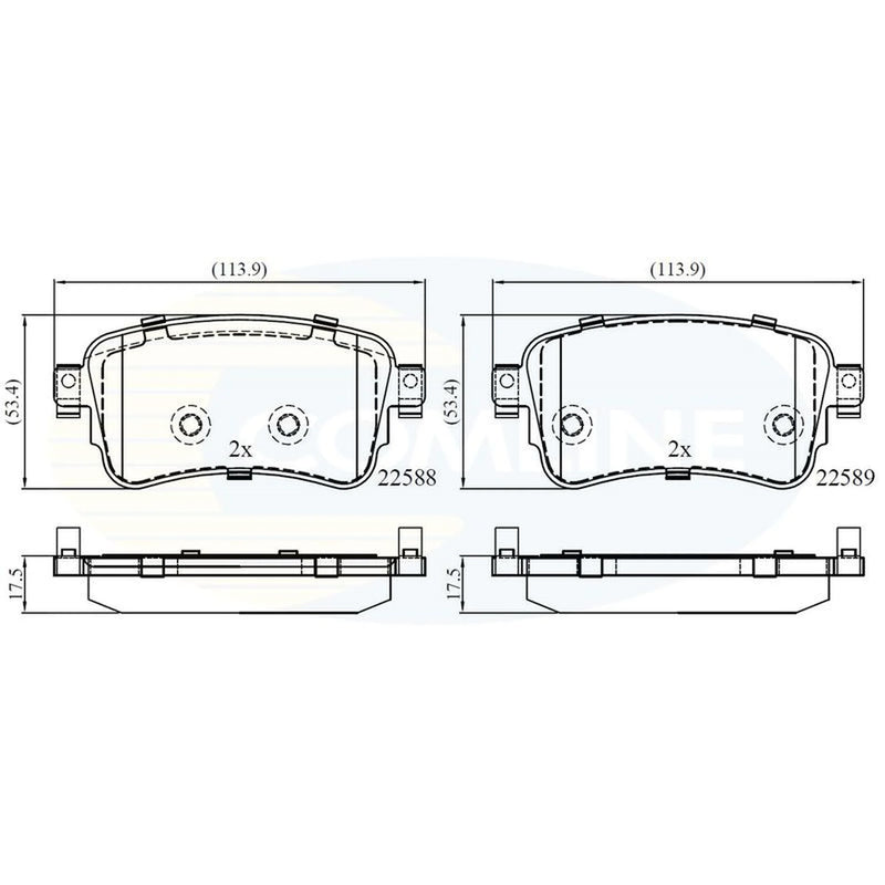 Comline 4 x Rear Brake Pad Set CBP02351