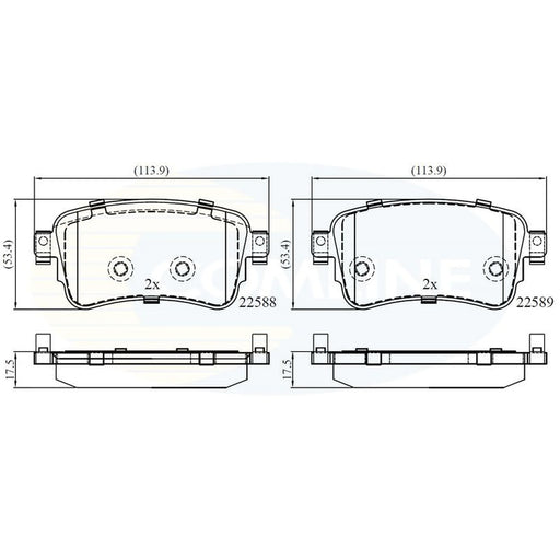 Comline 4 x Rear Brake Pad Set CBP02351