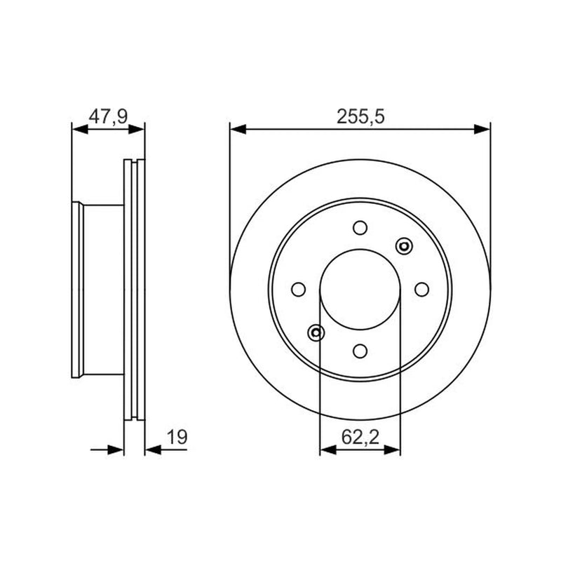 Bosch 2 x Vented Front Brake Discs 0 986 479 S21