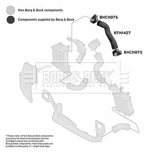 Borg & Beck Intercooler Turbo Charge Air Hose BTH1427