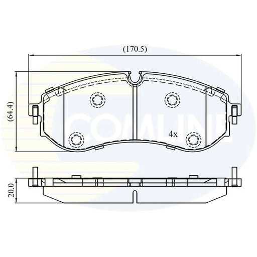 Comline 4 x Rear Brake Pad Set CBP02845