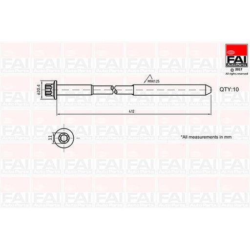 FAI Cylinder Head Bolt Set M9 x 1.25 B292