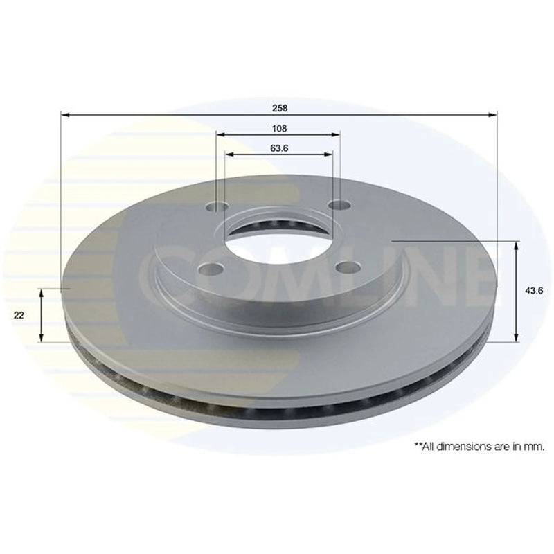 Comline 2 x Solid Rear Brake Discs ADC1207