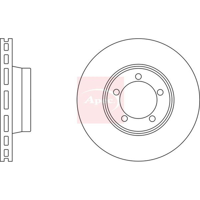 Apec 2 x Vented Front Brake Discs DSK2061