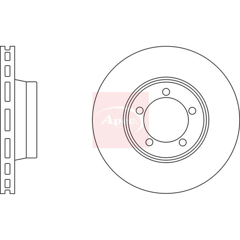 Apec 2 x Vented Front Brake Discs DSK2061