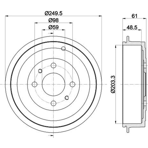 Mintex Brake Drum Assembly Rear MBD051