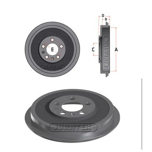 Juratek Brake Drum Assembly Rear JDR098