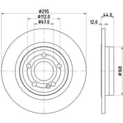 DON 2 x Solid Rear Brake Discs PCD20532