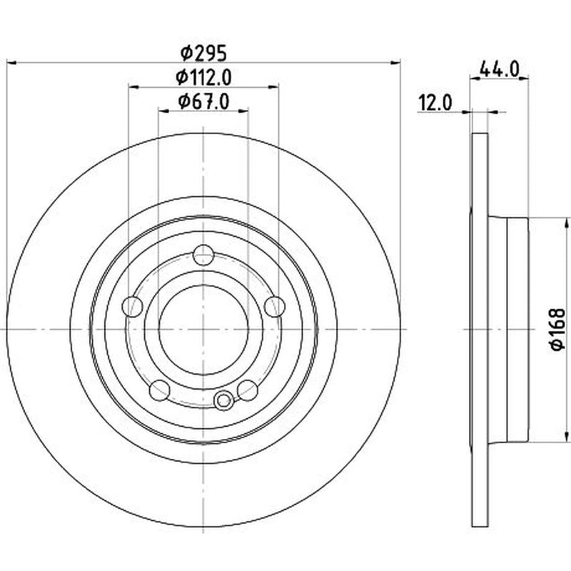 DON 2 x Solid Rear Brake Discs PCD20532