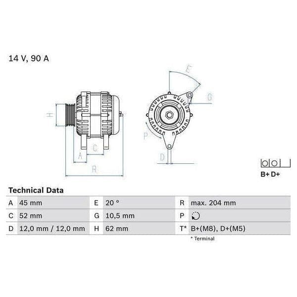 Bosch Reman Alternator 4961 0986049610 Bosch  - Town Parts