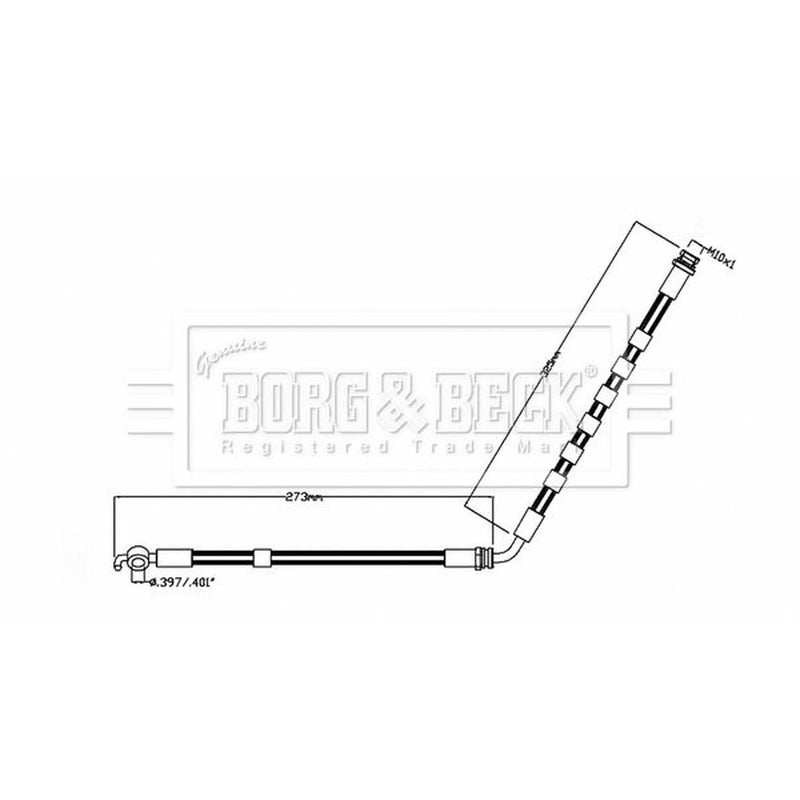 Borg & Beck Brake Hydraulic Hose Line Front Left BBH8852