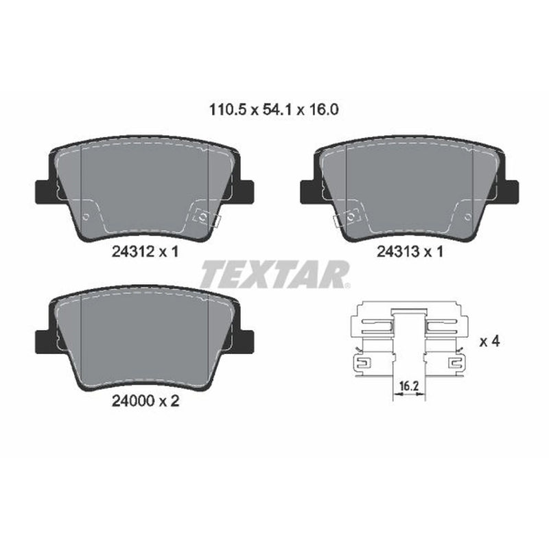 Textar Rear Brake Pad Set 2431201