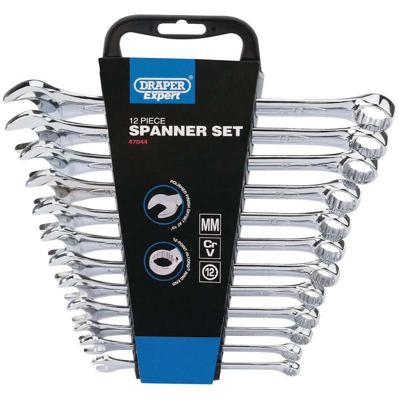 Draper Expert Combination Spanner Set 12 Piece 8-19mm