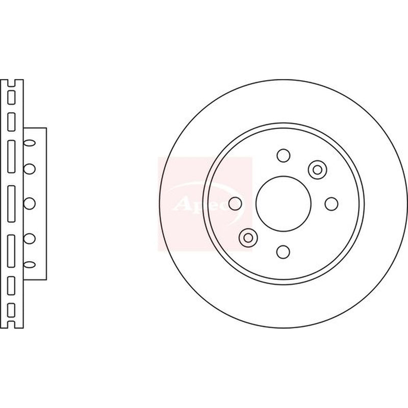 Apec 2 x Vented Front Brake Discs DSK2189
