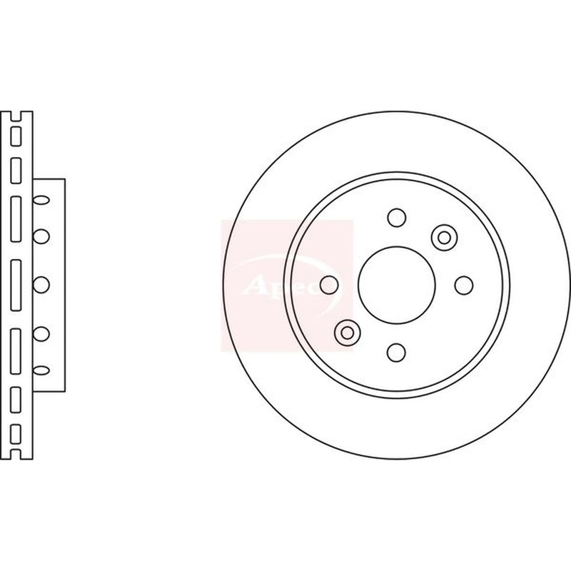 Apec 2 x Vented Front Brake Discs DSK2189