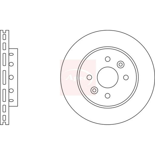 Apec 2 x Vented Front Brake Discs DSK2189