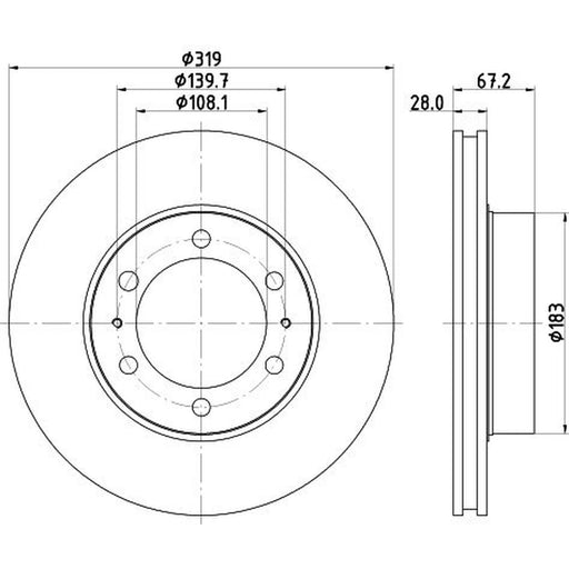 DON 2 x Internally Vented Front Brake Discs PCD15212