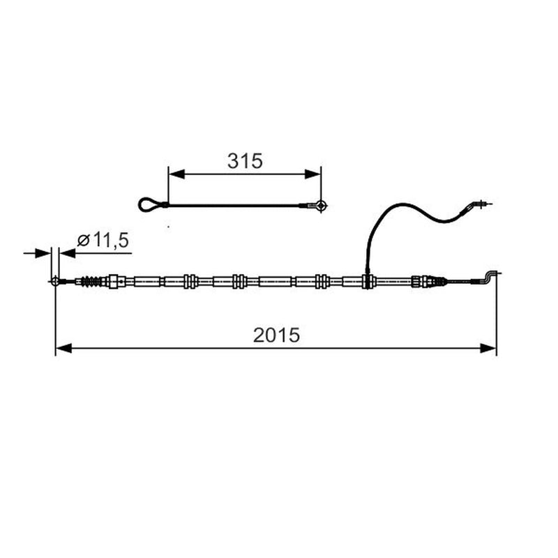 Bosch Handbrake Cable Right Rear 1 987 482 015