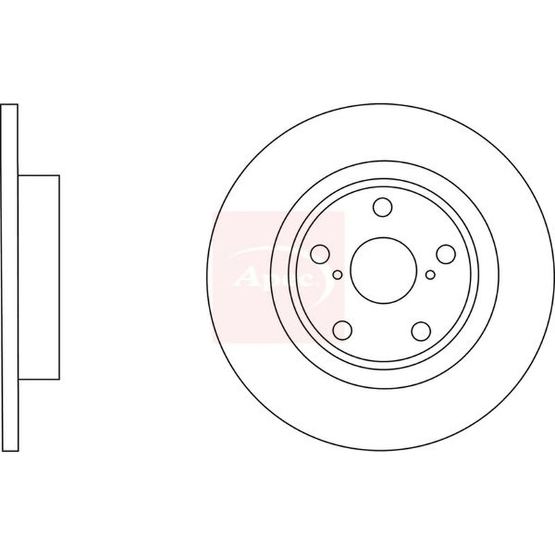 Apec 2 x Solid Rear Brake Discs DSK3053