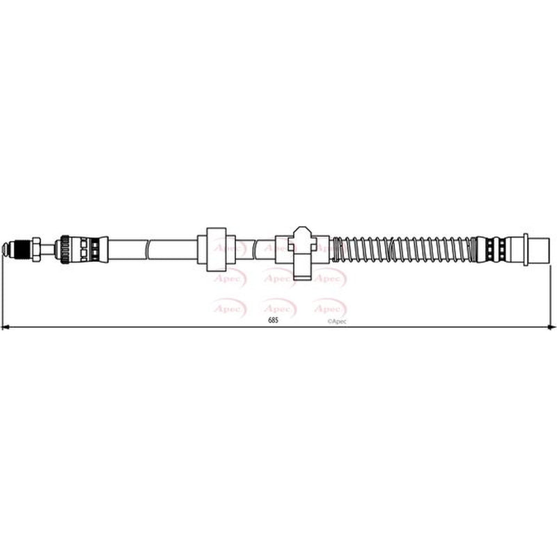 Apec Brake Hydraulic Hose Line Rear Left HOS3840