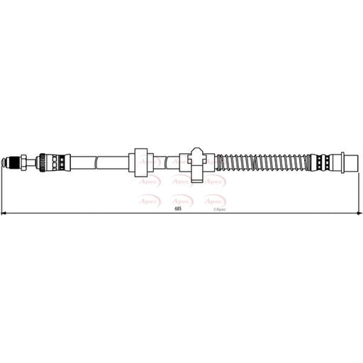 Apec Brake Hydraulic Hose Line Rear Left HOS3840