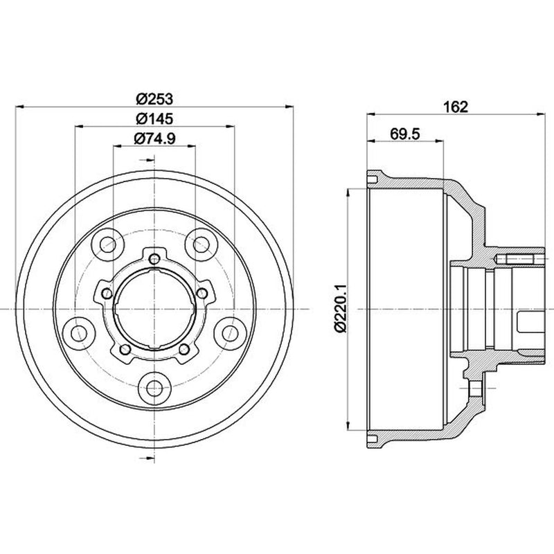Mintex Brake Drum Assembly Rear MBD350