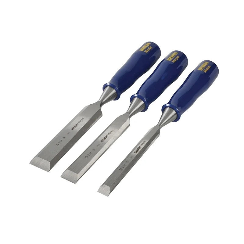 IRWIN® Marples® M444 Bevel Edge Chisel Blue Chip Handle Set, 3 Piece - TM444/S3