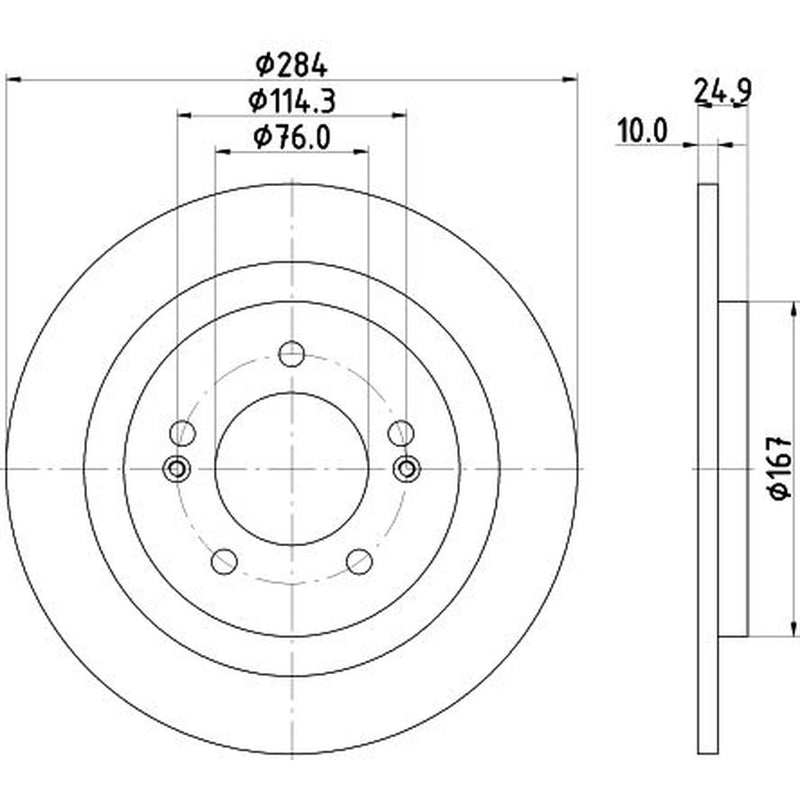 DON 2 x Solid Rear Brake Discs PCD14292