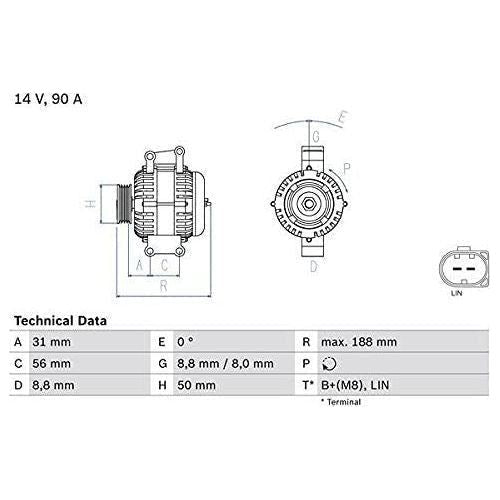 Bosch Reman Alternator 4784 0986047840 Bosch  - Town Parts