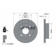 Textar 2 x Vented Front Brake Discs 92069000