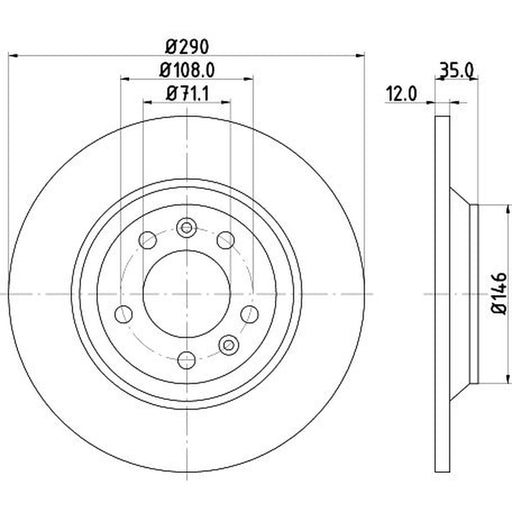 DON 2 x Solid Rear Brake Discs PCD10902